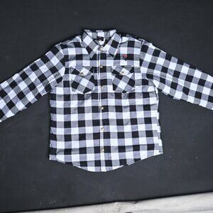 RIDERACT® Men’s Small Black & White Checked Riding Shirt, Casual Button-Up NEW